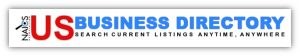 Banner reads "NAICS US Business Directory: Search Current Listings Anytime, Anywhere" in a combination of red, blue, and black text on a white background.