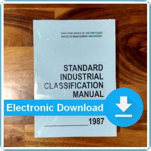 Cover of the "U.S. SIC Manual - Electronic File" from 1987, with a blue "Electronic Download" icon overlaid on the front.