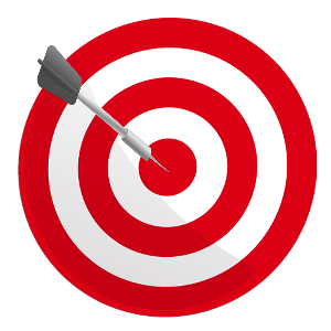 output-onlinepngtools (3) A gray dart is embedded in the center of a red and white dartboard.