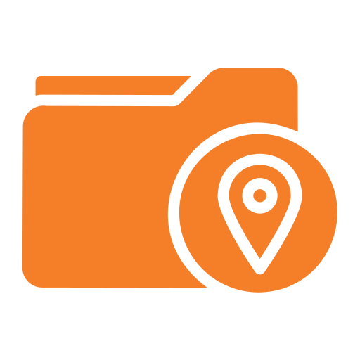 folder Orange folder icon with a location pin symbol.